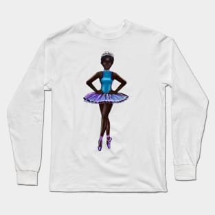 Ballerina Noor #3 - beautiful  black ballerina with corn rows Long Sleeve T-Shirt